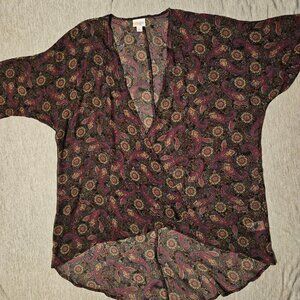 NWOT LuLaRoe Monroe Floral Open Cardigan Kimono‎ - Size Small